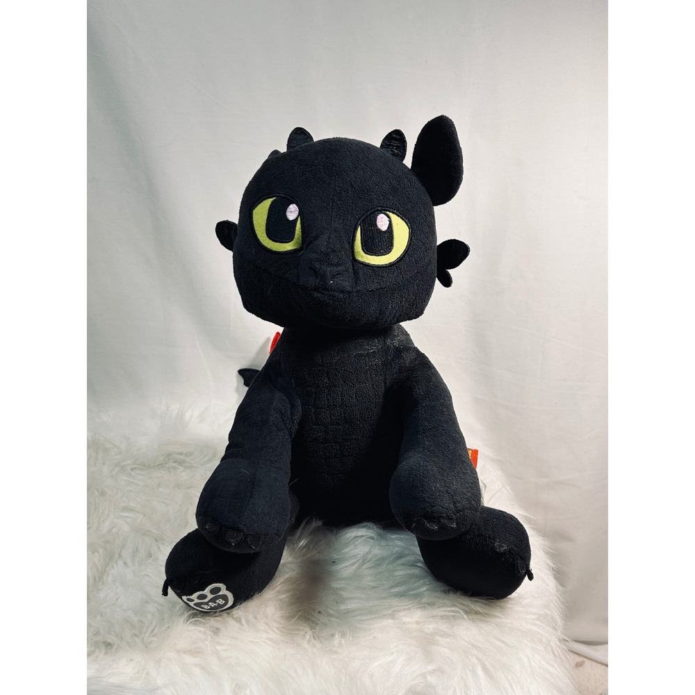 Build-A-Bear Toothless Night‎ Fury Plush How To Train Your Dragon Black Red Tail